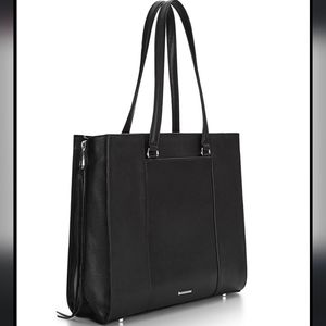 Rebecca Minkoff side zip Regan tote black leather handbag purse